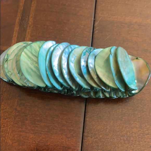 Vintage shell turquoise color stretch bracelet - Picture 2 of 2